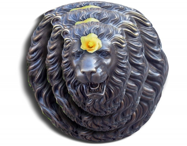 Creation of Lion Car-touche  with Hibiscus: Step 5
